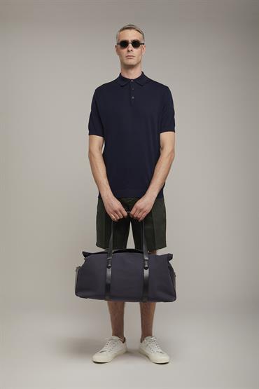 SHORT SLEEVES KNITTED POLO BLUE NAVY