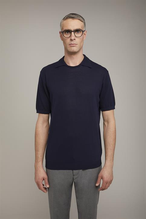 SHORT SLEEVES KNITTED RUOND NECK POLO
