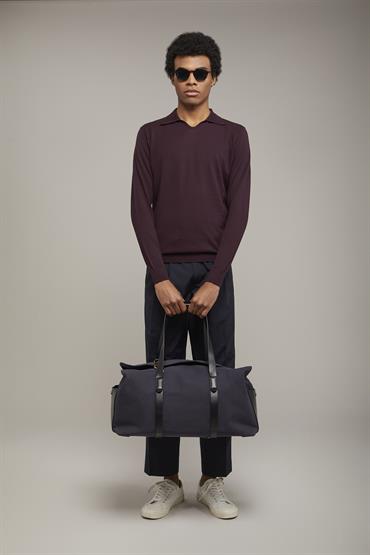 LONG SLEEVES KNITTED POLO BORDEAUX