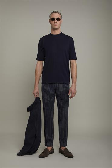 KNITTED T-SHIRT BLUE NAVY