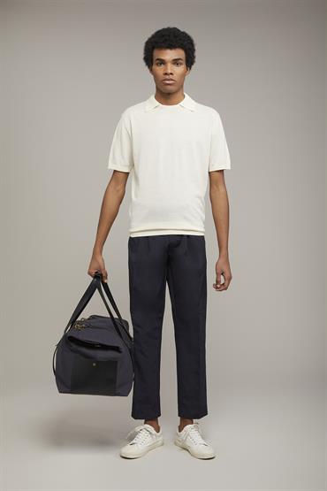 CHINO WITH PINCES DK BLUE