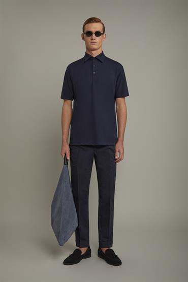 SHORT SLEEVES FRENCH COLLAR POLO DK BLUE