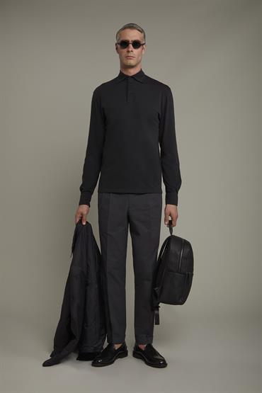 LONG SLEEVES POLO BLACK