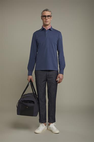LONG SLEEVES POLO BLUE