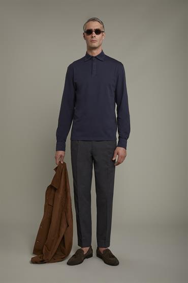 LONG SLEEVES POLO DK BLUE