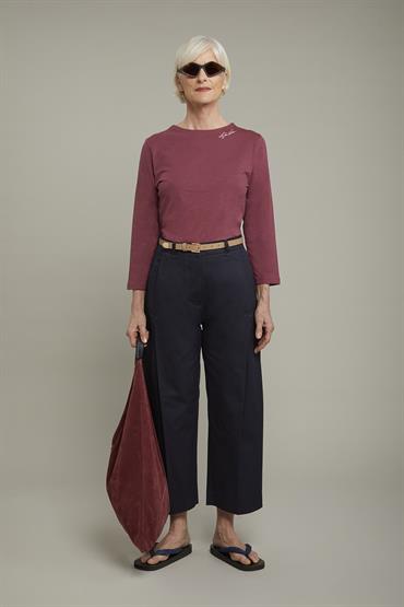 T-SHIRT BOAT NECK LONG SLEEVES MAUVE
