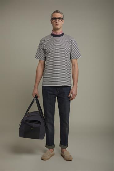 SHORT SLEEVES T-SHIRT OFF WHITE/DK BLUE