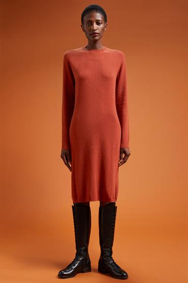 ROUND NECK DRESS BRICK