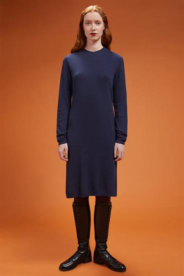 ROUND NECK DRESS DK BLUE