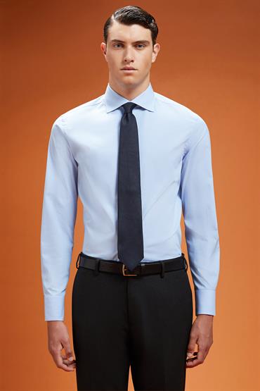 CLASSIC COLLAR REGULAR FIT WHITE/SKY