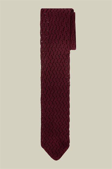 KNITTED TIE 148X6, 5X4, 5CM BORDEAUX