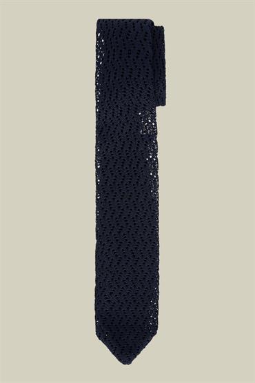KNITTED TIE 148X6, 5X4, 5CM DK BLUE