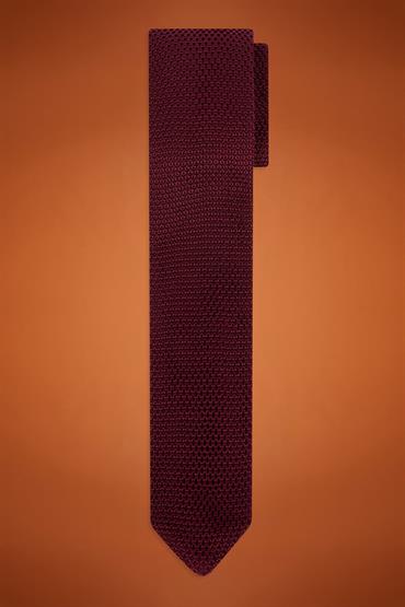 KNITTED TIE 148X6, 5X4, 5CM BORDEAUX