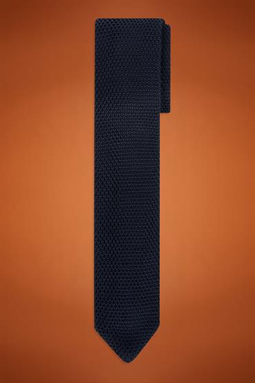 KNITTED TIE 148X6, 5X4, 5CM DK BLUE