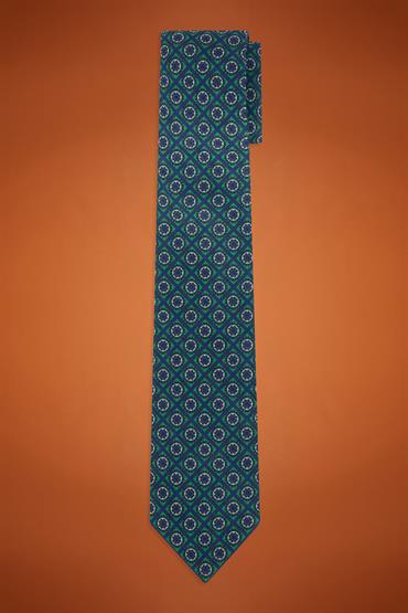 WOOL TOUCH TIE 148X8X4CM GREEN/BLUE