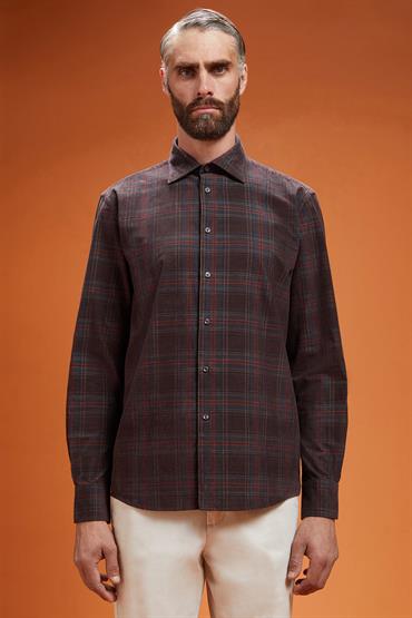 CLASSIC COLLAR REGULAR FIT BROWN
