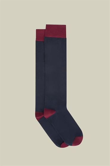 SOCKS SOLID COLOUR DK BLUE/BORDEAUX