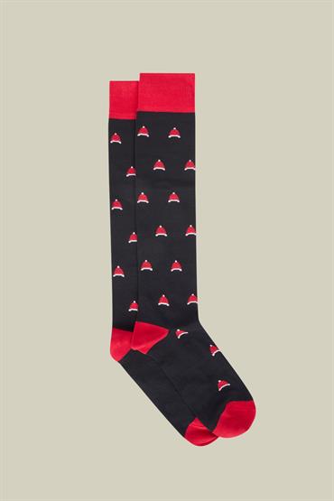 SOCKS SANTA'S HAT DK BLUE