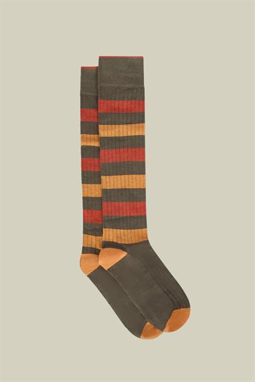 SOCSK RIB STRIPE MILITARY/BRICK/OCHRE