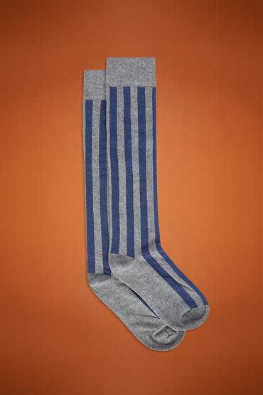 KNEE HEIGHT SOCKS GREY/BLUE