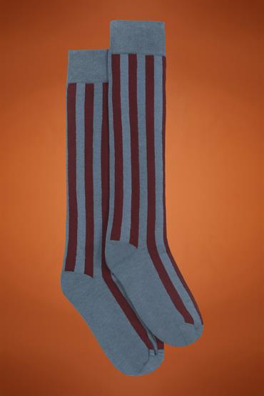 KNEE HEIGHT SOCKS SKY/BORDEAUX