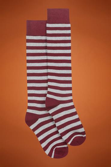 KNEE HEIGHT SOCKS WHITE/RED