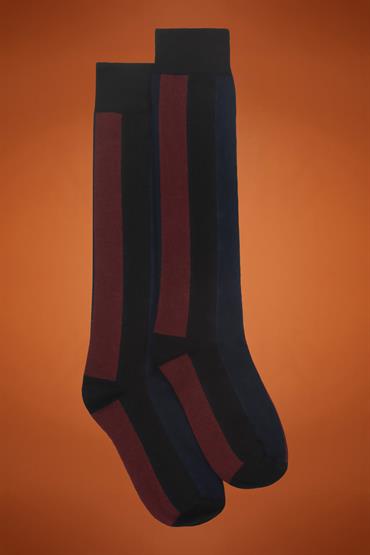 KNEE HEIGHT SOCKS BLACK/BLUE/BORDEAUX