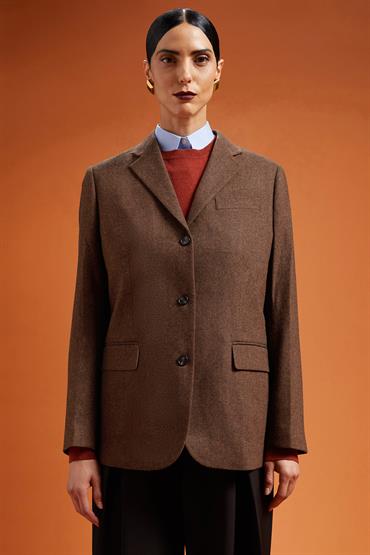 SINGLE BREASTED JACKET BROWN