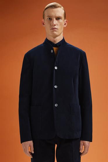 COREAN COLLAR JACKET BLUE