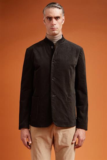 COREAN COLLAR JACKET DK BROWN