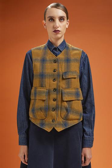 VEST OCHRE YELLOW/BLUE