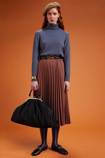 LONG SKIRT PLISSE' BRICK