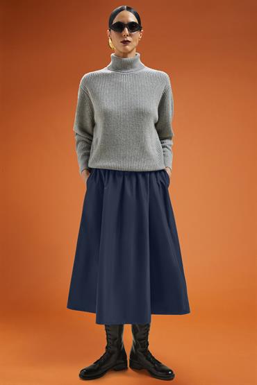 MIDI BALOON SKIRT DK BLUE