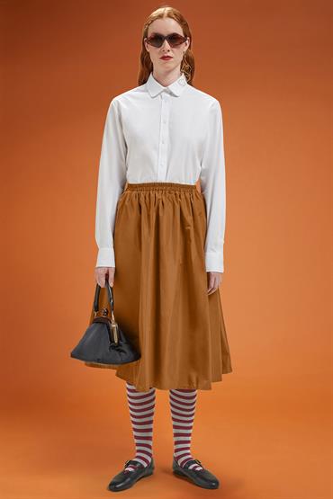 MIDI BALOON SKIRT LT BROWN