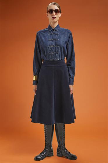 MIDI SKIRT DK BLUE