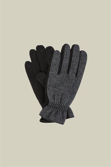 TWEED/SUEDE GLOVES ANTHRACITE/BLACK