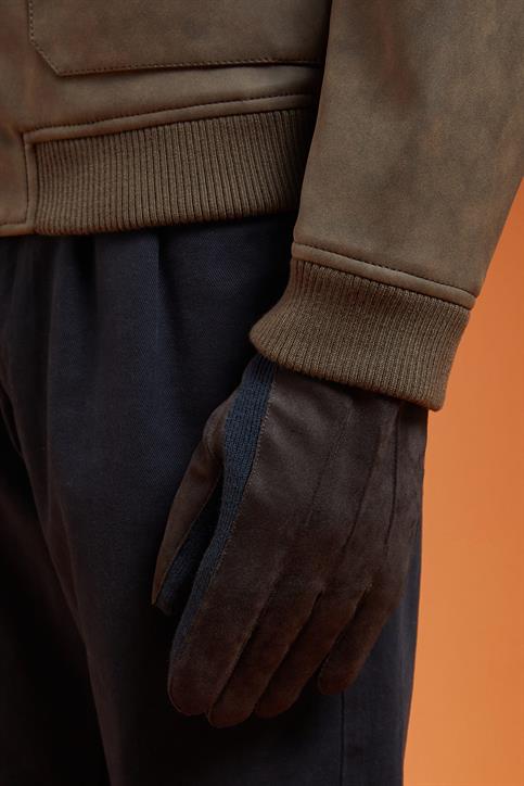 SUEDE/KNIT GLOVES