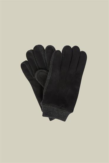 SUEDE/KNIT GLOVES BLACK/ANTHRACITE