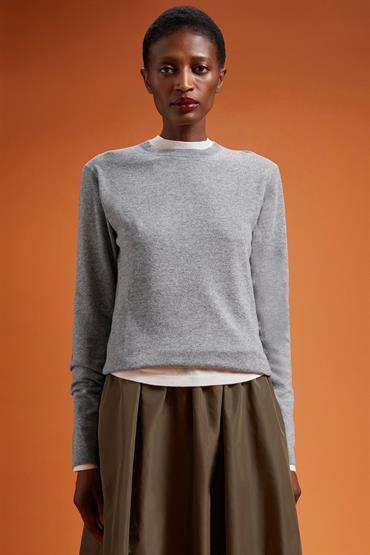ROUND NECK SWEATER LT GREY