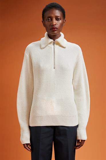 HALF ZIP POLO OFF WHITE