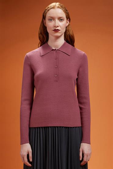 LONG SLEEVES POLO ANTIQUE ROSE