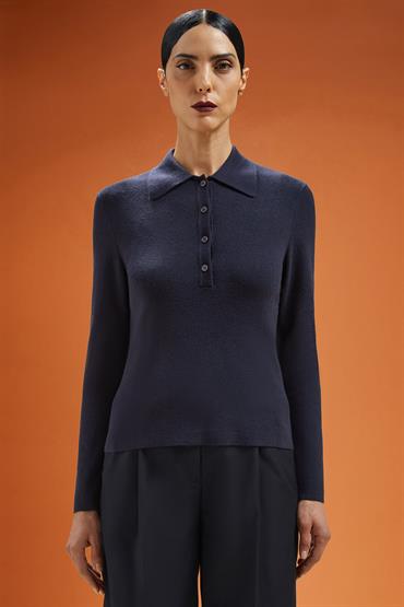 LONG SLEEVES POLO BLUE NAVY
