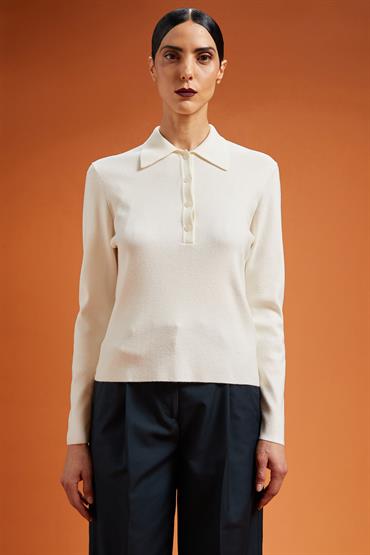 LONG SLEEVES POLO OFF WHITE