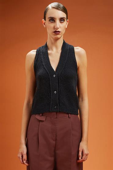 KNIT VEST BLACK