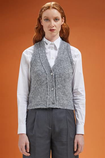 KNIT VEST DK GREY
