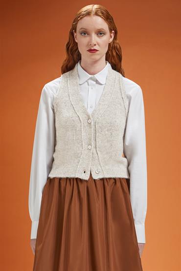 KNIT VEST TAUPE