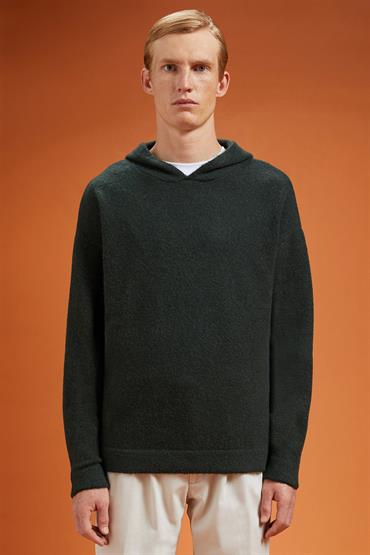 HOODIE FLEECE DK GREEN