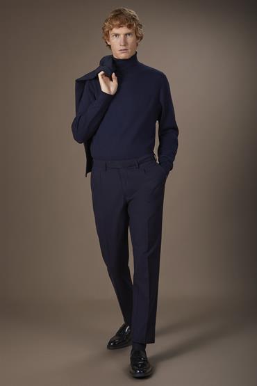 TROUSERS  WITH PINCES DK BLUE