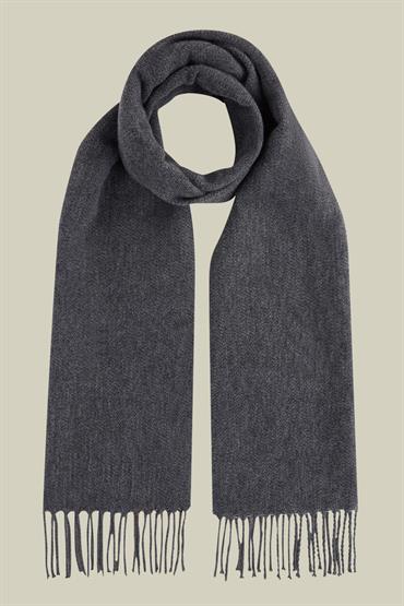 SHAWL 36X180 +8*2CM DK GREY/GREY