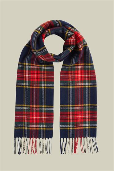 SHAWL 36X180 +8*2CM BLUE/RED